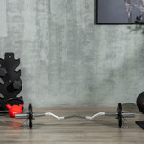 Tegovi za bučice 2 × 5 kg s tri hvataljke, gumirani, crni