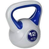 Kettlebell 12 kg s ravnom donjom stranom i širokom drškom, plavi