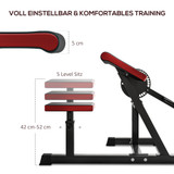 Klupa za vježbanje bicepsa i tricepsa 2 u 1, 5 visina sjedišta, crna