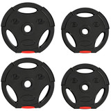 Set tegova 4 komada, 2 × 7,5 kg i 2 × 5 kg, s tri hvatišta, crni