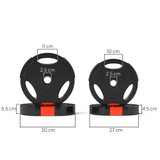 Set tegova 4 komada, 2 × 7,5 kg i 2 × 5 kg, s tri hvatišta, crni
