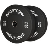 Set olimpijskih tegova 2 × 20 kg, gumirani, crni