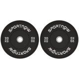 Set olimpijskih tegova 2 × 20 kg, gumirani, crni