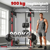Power rack s dvostrukim podesivim sistemom kablova, crni