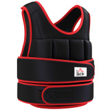 Prsluk s tegovima 20 kg, podesiv, crno-crveni