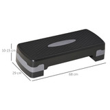 Stepper za aerobik podesive visine 10–15 cm, crno-siva