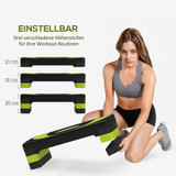 Aerobik stepper podesive visine, nosivost do 150 kg, zeleni