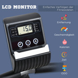 Ležeći sobni bicikl s magnetnim otporom i LCD ekranom, siva/srebrna