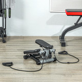 Mini stepper 2 u 1 s trakama za ruke i LCD displejem, siva