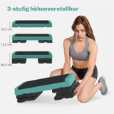 Stepper za aerobik podesive visine 77 × 36 cm, zeleno-crni