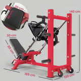 Leg press mašina s 4 sigurnosna graničnika i podesivim naslonom, crvena
