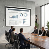 Platno za projektor motorizovano 100" 4:3, 203 × 152 cm, bijelo