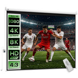 Platno za projektor motorizovano 100" 4:3, 203 × 152 cm, bijelo