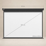 Električno platno za projektor 100 inča 4:3, 203 × 152 cm, crno