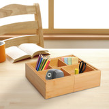 Organizator za ladicu na izvlačenje, bambus 24,6 × 17,6 × 7 cm, prirodna boja
