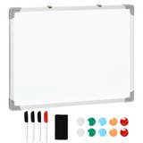 Magnetna tabla za pisanje 60 × 45 cm s 4 markera i 10 magneta, bijela