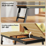 Sklopivi stol za laptop s ladicom 83,5 × 33 × 34 cm, boja hrasta
