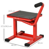 Podizač za motocikl 150 kg s ručicom, visina podizanja 27,5/39,5 cm, crveni