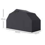 Nadstrešnica za dva motocikla s metalnim okvirom 345 × 135 × 191 cm, crna
