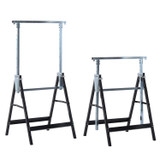 Set 2 sklopiva kozla podesive visine 68 × 58 × 80–130 cm, crni