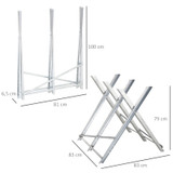 Sklopivi kozlić za piljenje ogrjevnog drva 83 × 83 × 79 cm, srebrni