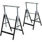 Set od 2 kozlića za piljenje, podesivi i sklopivi, 68 × 56 × 80–130 cm, crni