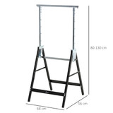 Set od 2 kozlića za piljenje, podesivi i sklopivi, 68 × 56 × 80–130 cm, crni