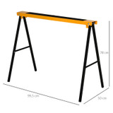 Sklopivi kozlić za piljenje od čelika 99,5 × 50 × 78 cm, narandžasto-crni