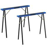 Set od 2 sklopiva metalna kozlića 99,5 × 36,5 × 78,5 cm, plava i crna