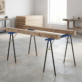 Set od 2 sklopiva metalna kozlića 99,5 × 36,5 × 78,5 cm, plava i crna