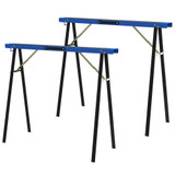 Set od 2 sklopiva metalna kozlića 99,5 × 36,5 × 78,5 cm, plava i crna