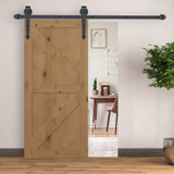 Set okova za klizna vrata sa šinom 200 cm, nosivost 100 kg, smeđi