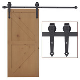 Set okova za klizna vrata sa šinom 200 cm, nosivost 100 kg, smeđi