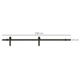 Set okova za klizna vrata 200 cm, nosivost 100 kg, crni