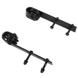 Set okova za klizna vrata 200 cm, nosivost 100 kg, crni