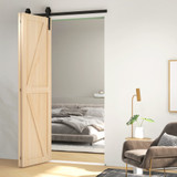 Set okova za sklopiva klizna vrata 122 cm, crni