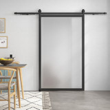 Set okova za klizna vrata 244 cm, crni čelik