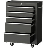 Kolica za alat s 5 ladica 61,5 × 33 × 82,5 cm, crna