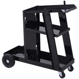 Kolica za varenje s 3 police i sigurnosnim lancima 71 × 39 × 70 cm, crna