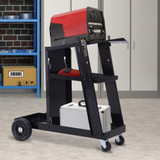 Kolica za varenje s 3 police i sigurnosnim lancima 71 × 39 × 70 cm, crna