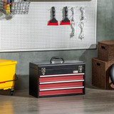 Kutija za alat s 3 ladice 51 × 22 × 32 cm, crno-crvena