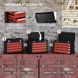 Kofer za alat s 4 ladice 51 × 22 × 39,5 cm, crno-crveni