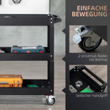 Kolica za alat s 3 police 83 × 35,3 × 76 cm, crna