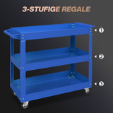 Kolica za alat s 3 police 83 × 35,3 × 76 cm, plava