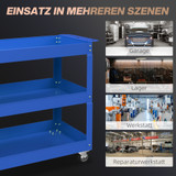 Kolica za alat s 3 police 83 × 35,3 × 76 cm, plava