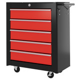 Kolica za alat s 5 ladica 61,6 × 33 × 75 cm, crno-crvena