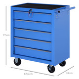 Kolica za alat s 5 ladica 67,5 × 33 × 77 cm, plava