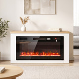 TV komoda s električnim kaminom i grijanjem 114 × 30 × 60 cm, bijela