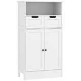 Ormarić za kupatilo s 2 ladice i vratima 60 × 30 × 108,8 cm, bijeli