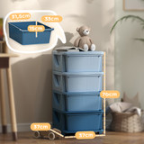 Organizator za igračke s 4 ladice 37 × 37 × 76 cm, plavi